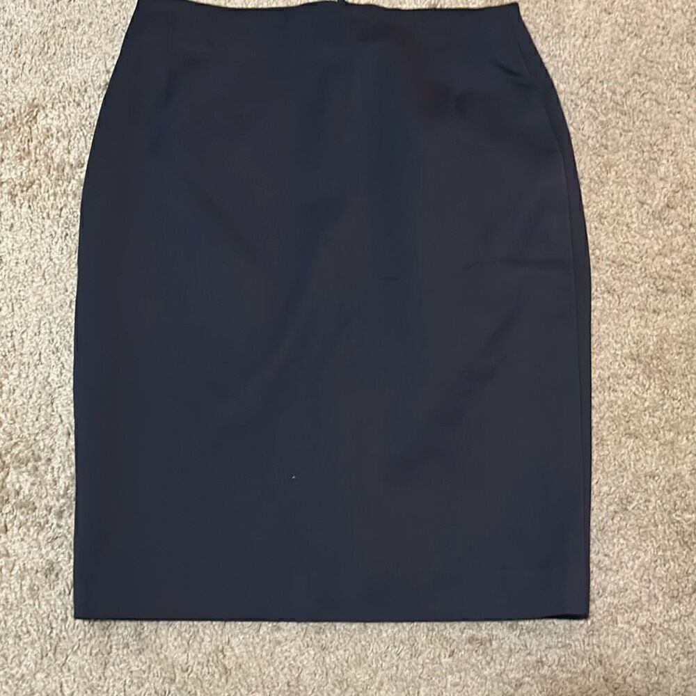 Akris Punto Women's 10 Claccic Pencil Skirt Navy Blue Buisness Professional Luxe
